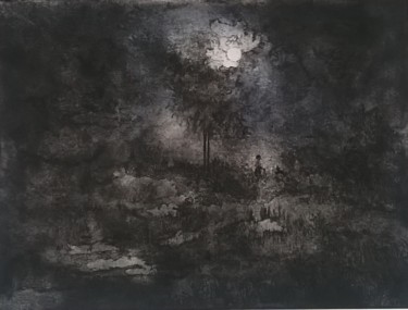 Printmaking titled "série clair de lune" by Claire Anna, Original Artwork, Etching