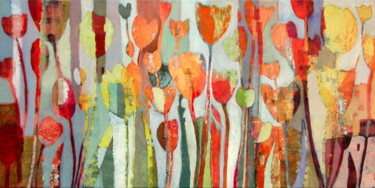Картина под названием "le printemps 2" - Claire Biette, Подлинное произведение искусства, Акрил Установлен на Деревянная рам…