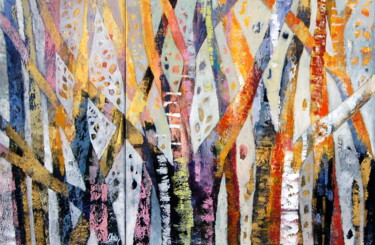 Картина под названием "Forces vives" - Claire Biette, Подлинное произведение искусства, Акрил Установлен на Деревянная рама…