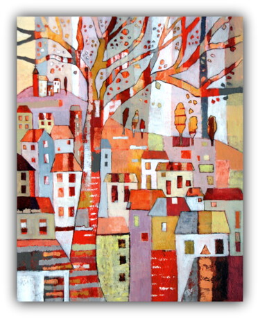 Картина под названием "Arbre de vie" - Claire Biette, Подлинное произведение искусства, Акрил Установлен на Деревянная рама…