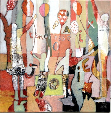 Pintura titulada "Rébus (commission)" por Claire Biette, Obra de arte original, Acrílico Montado en Bastidor de camilla de m…