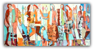 Картина под названием "l'amitié" - Claire Biette, Подлинное произведение искусства, Акрил Установлен на Деревянная рама для…