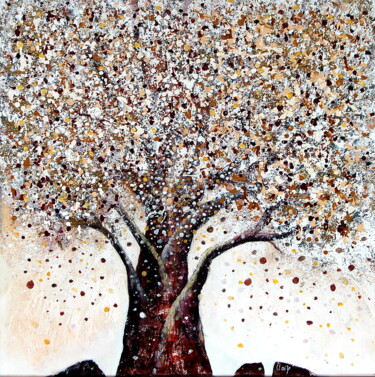 제목이 "la famille"인 미술작품 Claire Biette로, 원작, 아크릴 나무 들것 프레임에 장착됨