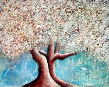 Pittura intitolato "l'arbre de la vie" da Claire Biette, Opera d'arte originale, Acrilico Montato su Telaio per barella in l…