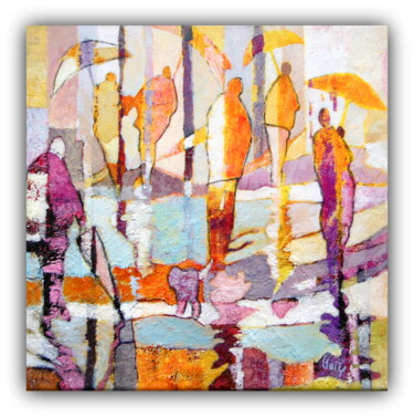 Painting titled "un rayon de soleil" by Claire Biette, Original Artwork, Acrylic Mounted on Wood Stretcher frame