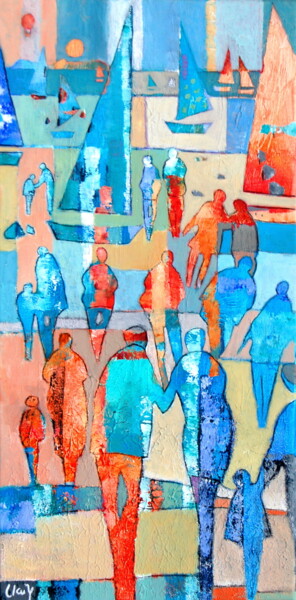 Pintura titulada "une journée ensolei…" por Claire Biette, Obra de arte original, Acrílico Montado en Bastidor de camilla de…