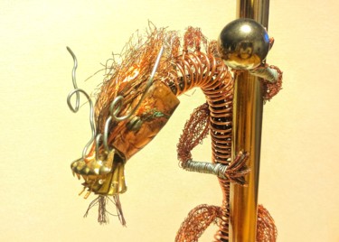 Escultura intitulada "Le dragon de Chine" por Claire Savail, Obras de arte originais, Metais