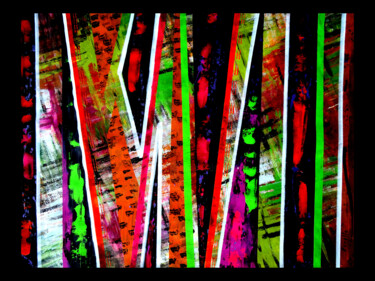 Digitale Kunst mit dem Titel "Bambou fou" von Claire Fuvelle, Original-Kunstwerk, Acryl