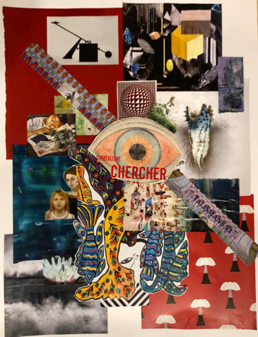 Κολάζ με τίτλο "Chercher le Talisman" από Claire Gary Dalle, Αυθεντικά έργα τέχνης, Κολάζ