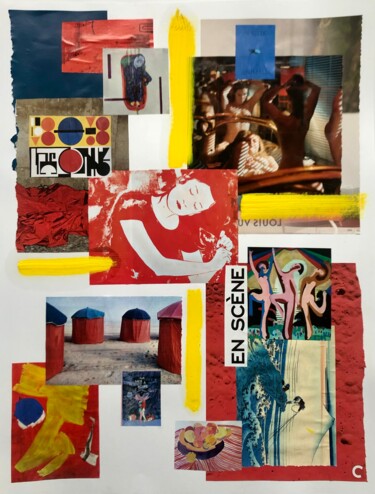 Collages intitulée "Se coiffer" par Claire Gary Dalle, Œuvre d'art originale, Collages