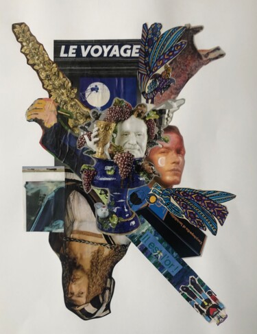 Collages titled "Le Voyage" by Claire Gary Dalle, Original Artwork, Collages
