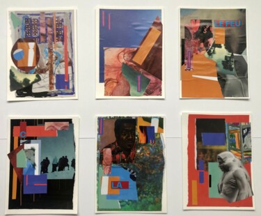 Collages intitolato "Le Feu" da Claire Gary Dalle, Opera d'arte originale, Collages