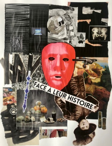 Collages intitulée "Face à leur Histoire" par Claire Gary Dalle, Œuvre d'art originale, Collages