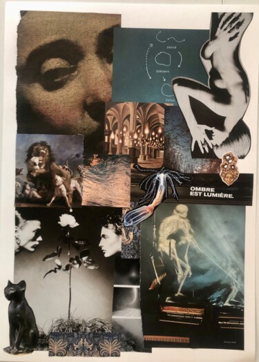 Collages titulada "Ombre est/et lumière" por Claire Gary Dalle, Obra de arte original, Collages