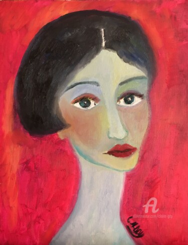 Peinture intitulée ""Anita"" par Claire Marie Gay, Œuvre d'art originale, Huile Monté sur Panneau de bois