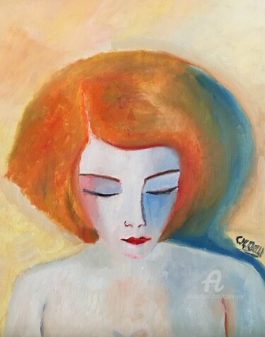 Peinture intitulée ""Céline"" par Claire Marie Gay, Œuvre d'art originale, Huile