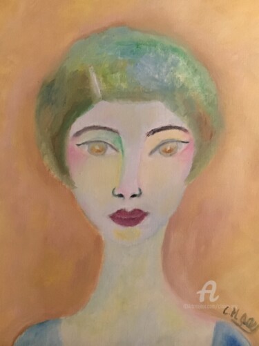 Painting titled ""Jenny"" by Claire Marie Gay, Original Artwork, Oil Mounted on Wood Panel