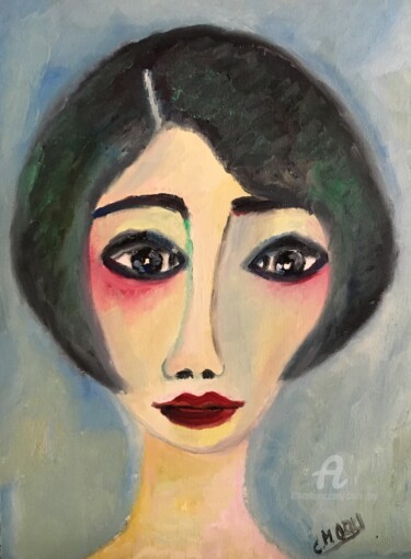 Malerei mit dem Titel ""Éléna"" von Claire Marie Gay, Original-Kunstwerk, Öl
