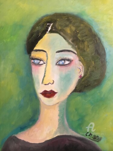 Painting titled ""Dans le silence" 2" by Claire Marie Gay, Original Artwork, Oil Mounted on Wood Panel