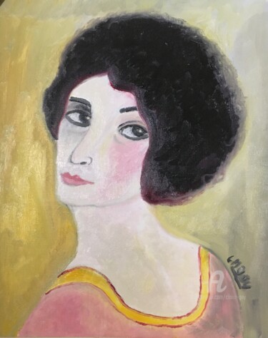 Painting titled ""Cassandra"" by Claire Marie Gay, Original Artwork, Oil Mounted on Wood Panel