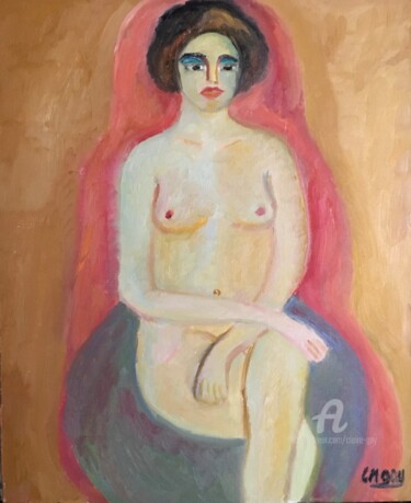 Painting titled ""Anaïs"" by Claire Marie Gay, Original Artwork, Oil Mounted on Wood Panel