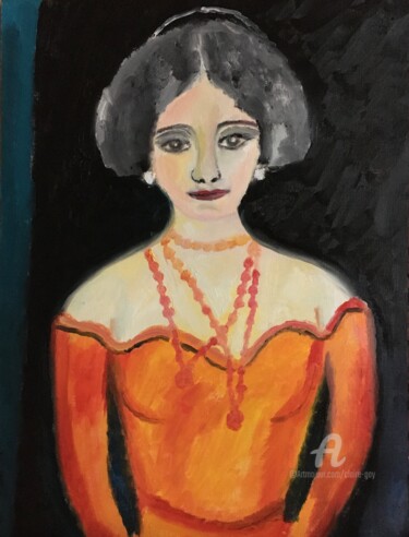 Peinture intitulée ""Mata Hari"" par Claire Marie Gay, Œuvre d'art originale, Huile Monté sur Panneau de bois