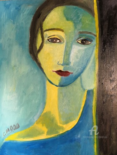 Painting titled ""Nostalgie"..." by Claire Marie Gay, Original Artwork, Oil Mounted on Wood Panel