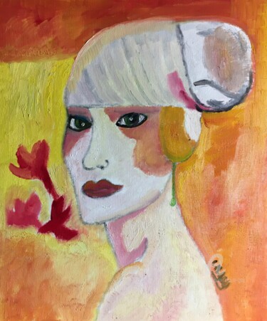Painting titled ""Lou Andréas" ...." by Claire Marie Gay, Original Artwork, Oil Mounted on Wood Panel
