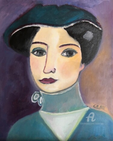 Painting titled ""Capucine"" by Claire Marie Gay, Original Artwork, Oil