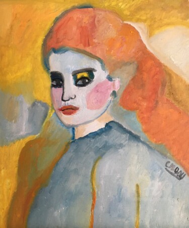 Peinture intitulée ""La blonde vénitien…" par Claire Marie Gay, Œuvre d'art originale, Huile Monté sur Panneau de bois