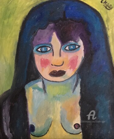 Painting titled ""Jawlensky et Chris…" by Claire Marie Gay, Original Artwork, Oil Mounted on Wood Panel