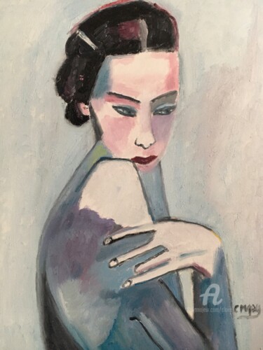 Painting titled ""Intimité"" by Claire Marie Gay, Original Artwork, Oil Mounted on Wood Panel