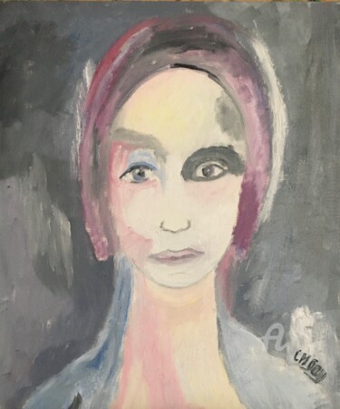 Peinture intitulée ""Cosette"" par Claire Marie Gay, Œuvre d'art originale, Huile Monté sur Panneau de bois
