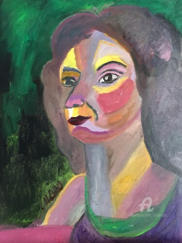 Pintura intitulada ""La femme sauvage"" por Claire Marie Gay, Obras de arte originais, Óleo Montado em Painel de madeira