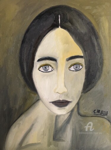 Painting titled ""Mélissa"" by Claire Marie Gay, Original Artwork, Oil Mounted on Wood Panel
