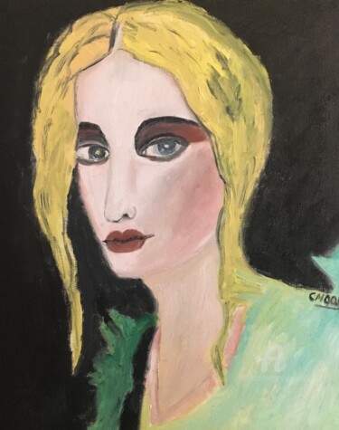 Painting titled ""...Emilia..."" by Claire Marie Gay, Original Artwork, Oil Mounted on Wood Panel