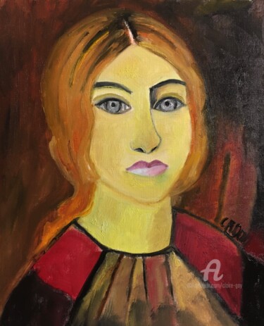 Peinture intitulée ""Suzanne Valadon"" par Claire Marie Gay, Œuvre d'art originale, Huile Monté sur Panneau de bois