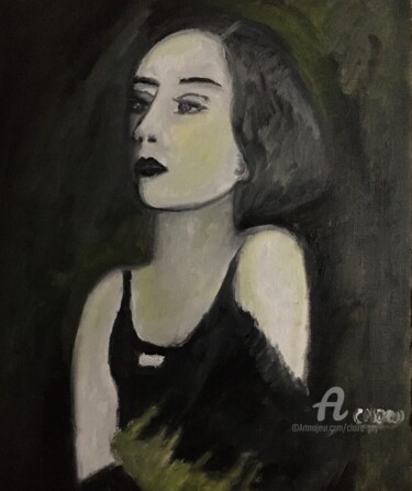 Painting titled ""Tamara"" by Claire Marie Gay, Original Artwork, Oil Mounted on Wood Panel
