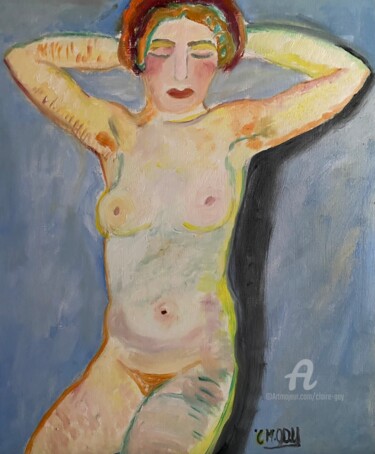 Ζωγραφική με τίτλο ""Rosée matinale"" από Claire Marie Gay, Αυθεντικά έργα τέχνης, Λάδι Τοποθετήθηκε στο Ξύλινο πάνελ