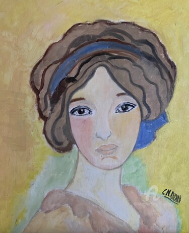 Painting titled ""Rosée"" by Claire Marie Gay, Original Artwork, Oil Mounted on Wood Panel