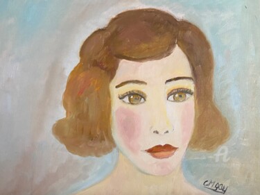 Peinture intitulée ""Suzy"" par Claire Marie Gay, Œuvre d'art originale, Huile Monté sur Panneau de bois