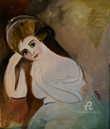 Peinture intitulée ""Emma"" par Claire Marie Gay, Œuvre d'art originale, Huile Monté sur Panneau de bois