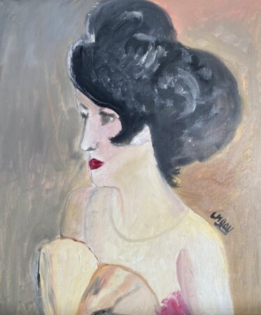 Painting titled ""Giovane"" by Claire Marie Gay, Original Artwork, Oil Mounted on Wood Panel
