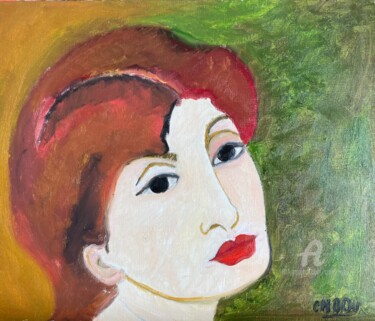 Painting titled ""Alexa"" by Claire Marie Gay, Original Artwork, Oil Mounted on Wood Panel