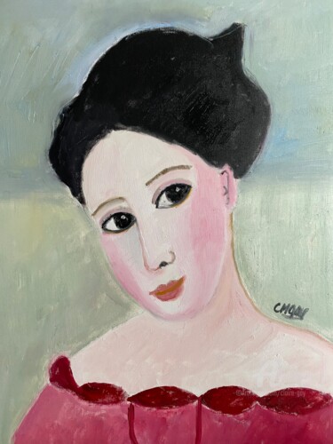 Painting titled ""La charmeuse"" by Claire Marie Gay, Original Artwork, Oil Mounted on Wood Panel
