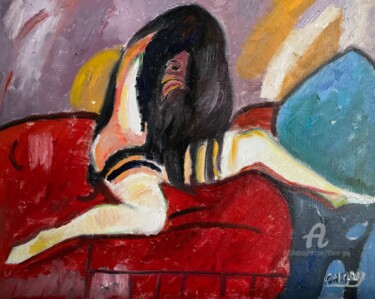 Peinture intitulée ""Passion intense"" par Claire Marie Gay, Œuvre d'art originale, Huile Monté sur Panneau de bois