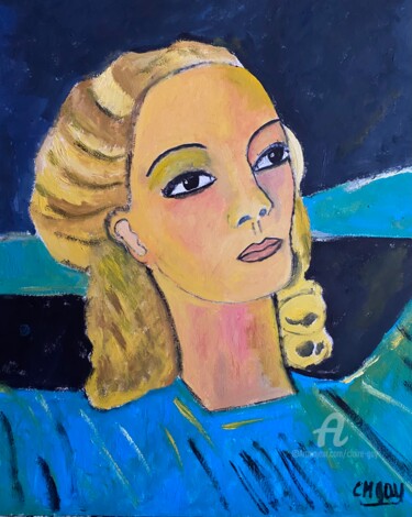 Pintura intitulada ""Louisa"" por Claire Marie Gay, Obras de arte originais, Óleo Montado em Painel de madeira