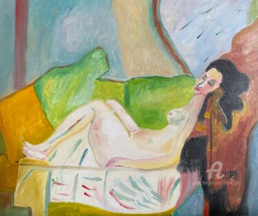 Картина под названием ""Entre rêve et onir…" - Claire Marie Gay, Подлинное произведение искусства, Масло Установлен на Дерев…