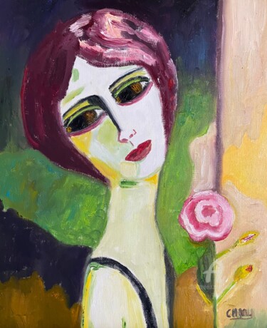 Картина под названием ""Alexandrine"" - Claire Marie Gay, Подлинное произведение искусства, Масло Установлен на Деревянная п…