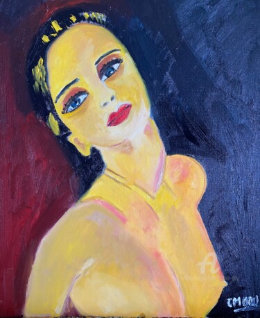 Painting titled ""Gabriëlle"" by Claire Marie Gay, Original Artwork, Oil Mounted on Wood Panel